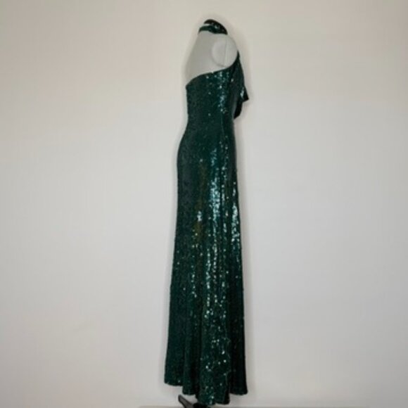 Halston Tova Sequin Cowl Neck Gown - Picture 4 of 9